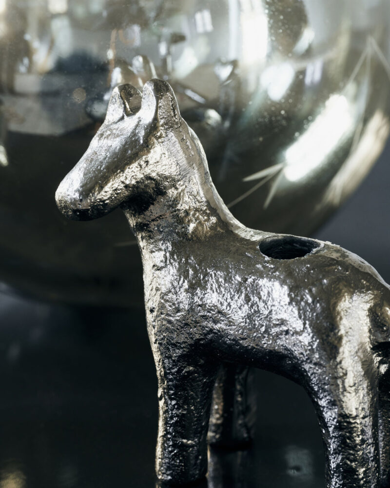 Kertastjaki Horse antique silfur h:7,5cm - Image 2