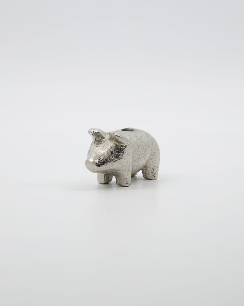 Kertastjaki Pig antique silfur h:5cm - Image 6