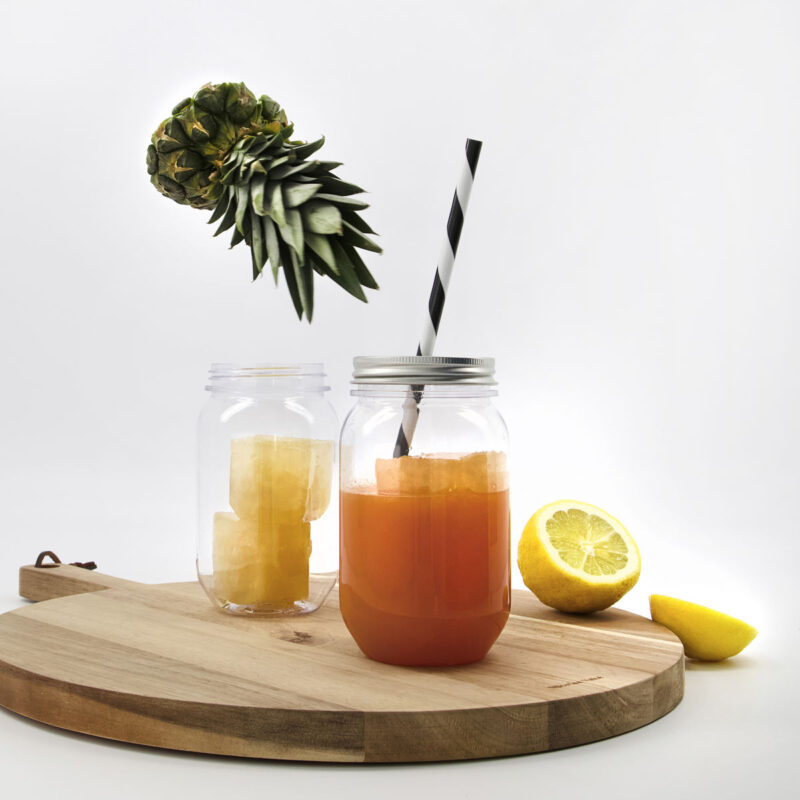 Plast glas með loki og röri - Image 2