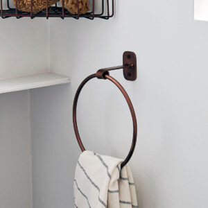 PATI - Hringlótt Handklæðaslá, brún brass