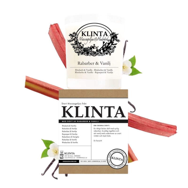 KLINTA ilm/nuddkerti -  Rababara/Vanillu