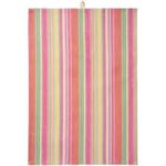 Viskustykki - marglitaðar rendur, bleikt