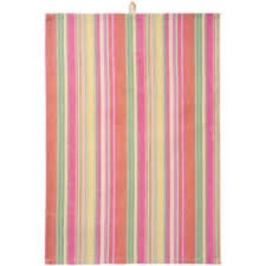 Viskustykki - marglitaðar rendur, bleikt