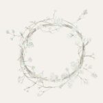 Servíettur - wreath of umbel flowe 50stk