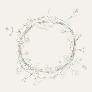 Servíettur - wreath of umbel flowe 50stk