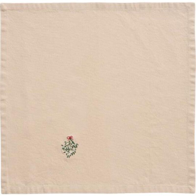 Tauservíetta m/mistletoe, linen 40x40cm