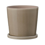 SAGA - Blómapottur m/skál, beige 11cm