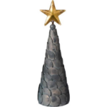 Jólatré m/gull stjörnu, zink 23cm