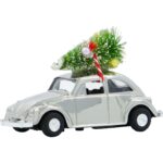 MINI Xmas bíll silfur l:8.5 cm