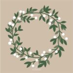 Servíettur - Snowberry wreath, 20stk