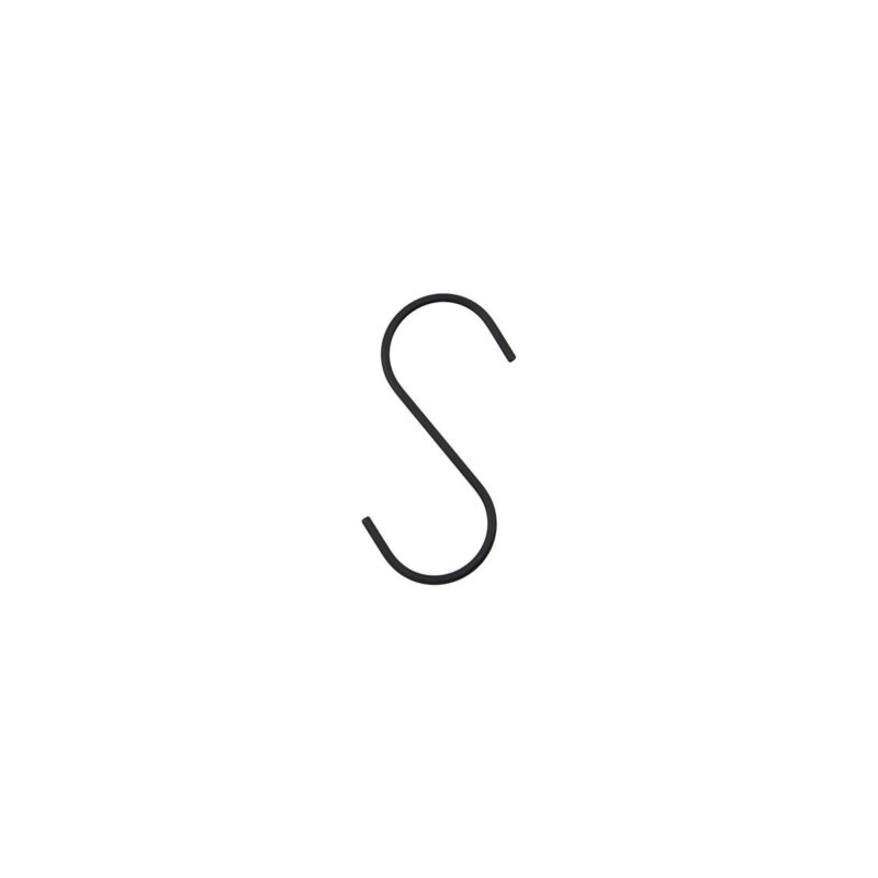 10cm S krókar - Svartir 6stk