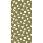 Servíettur - grænar m/hvít blóm 16 í Pk