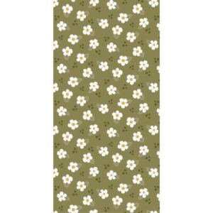 Servíettur - grænar m/hvít blóm 16 í Pk