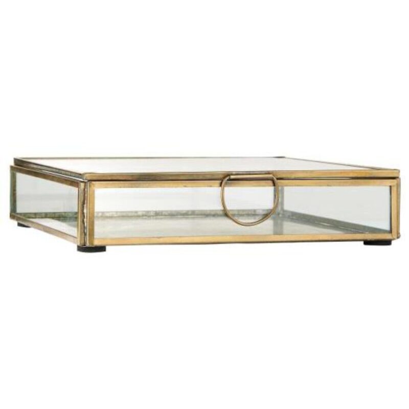 Glerbox m/loki, brass 18cm - Fakó