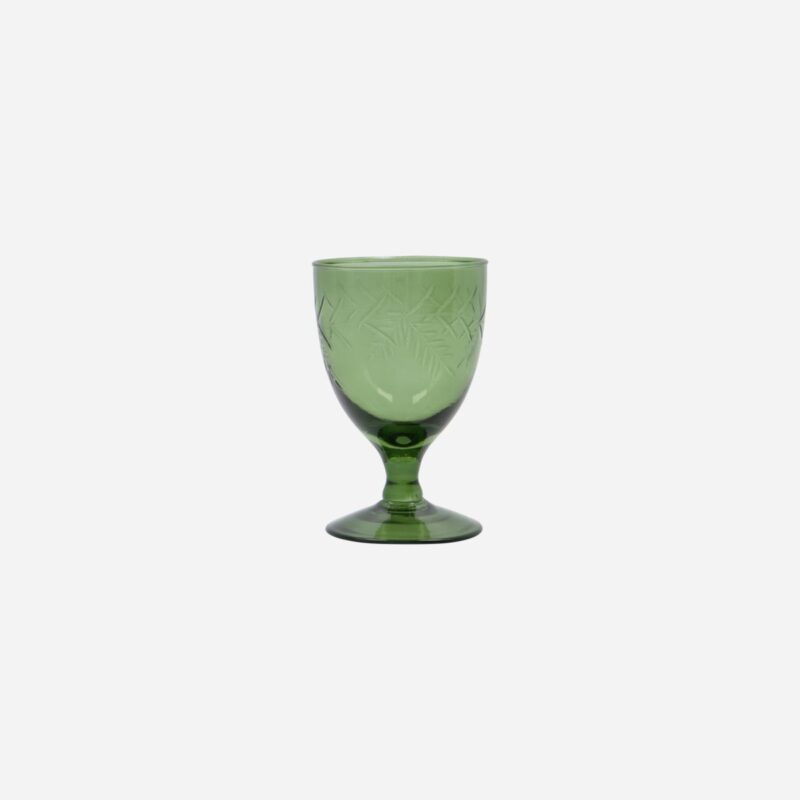 VINTAGE - Hvítvínsglas, grænt