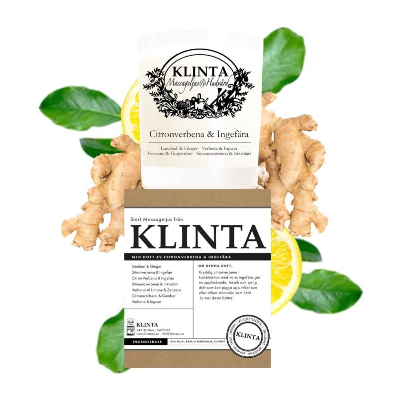 KLINTA ilm/nuddkerti -  Sítróna/engifer