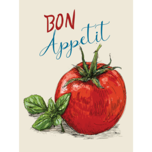 Mynd Bon Appetit 30x40cm án ramma