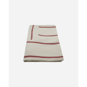 Nula rúmteppi krem- dökk rauðar 250x250c