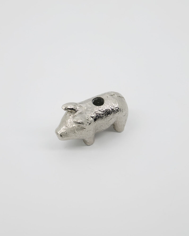 Kertastjaki Pig antique silfur h:5cm - Image 5