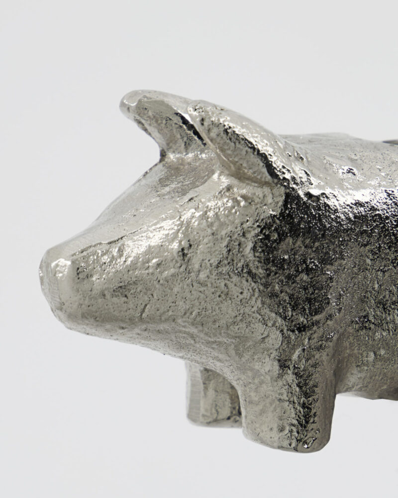 Kertastjaki Pig antique silfur h:5cm - Image 4
