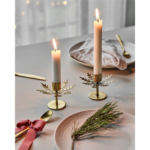 SNOWFLAKE - Kertastjaki, gyllt 2stk