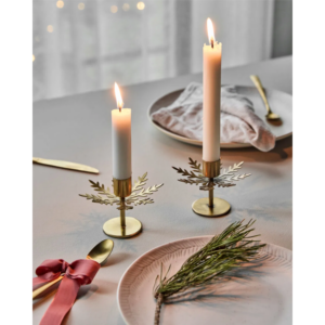 SNOWFLAKE - Kertastjaki, gyllt 2stk