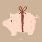 Servíettur - Christmas pig 20stk