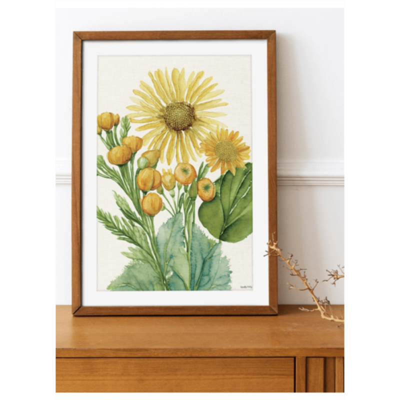 Mynd - Yellow Flower, 20x25cm - Image 2