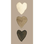 Servíettur - hearts cream/natur