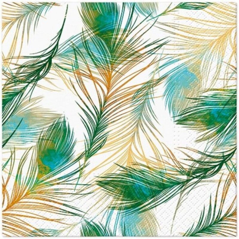 Servíettur - Feather, 20stk