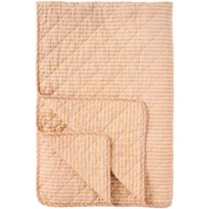 Rúmteppi - ljós bleikt m/röndum, 130x180cm