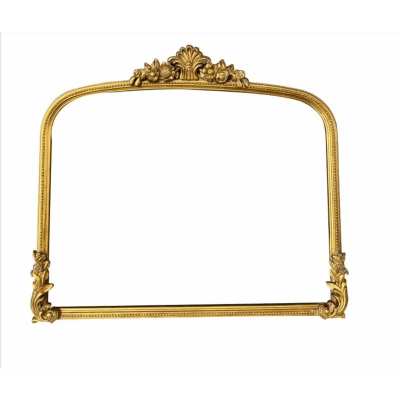 QUEEN antík spegill, miðstærð - brass