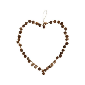 heart of cones, w/ jute string 40cm