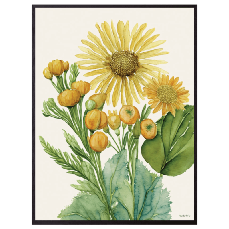 Mynd - Red Yellow Flower, 30x40cm