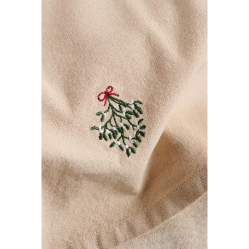 Tauservíetta m/mistletoe, linen 40x40cm - Image 2