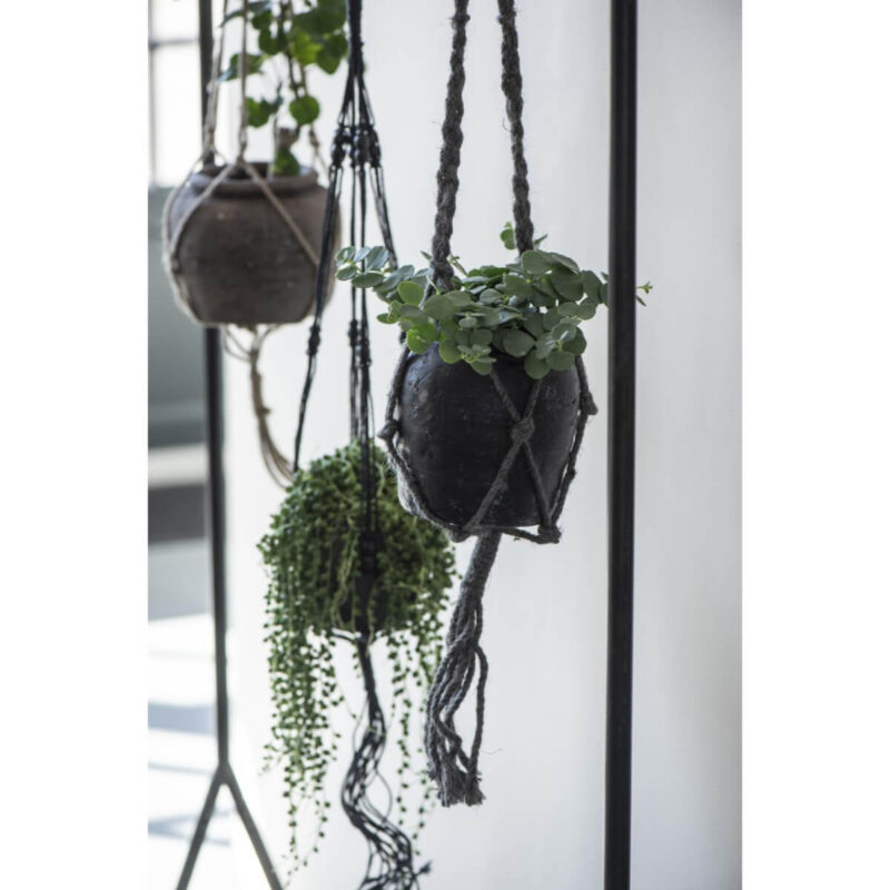 Jute blóma hengi, svart með kúlum - Image 3