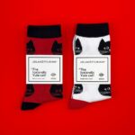 Jólakattarsokkar,  hvítir eða rauðir