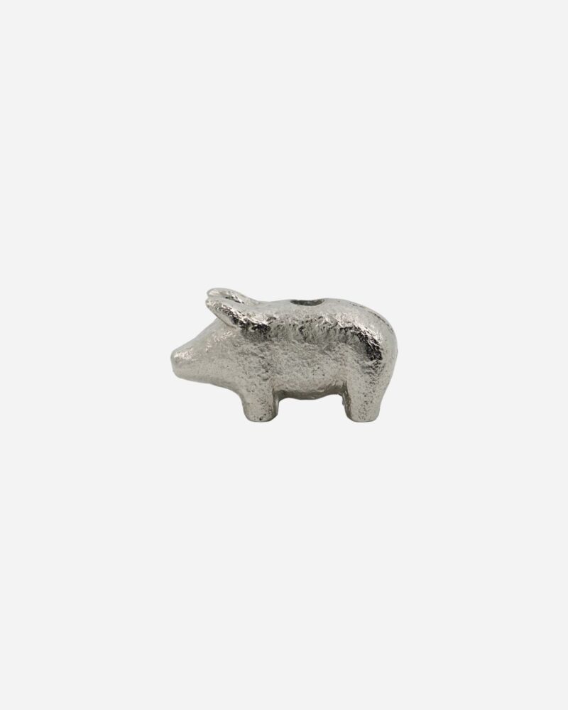 Kertastjaki Pig antique silfur h:5cm