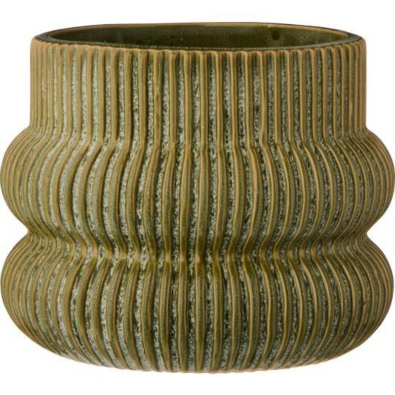 GROOVES - blómapottur, grænn 16cm