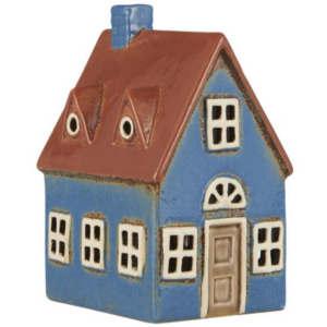 NYHAVN - Kertahús, blátt m/brúna hurð