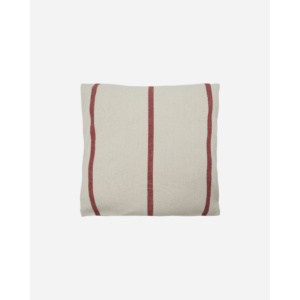 NULA - Púð, krem/ rauð rönd