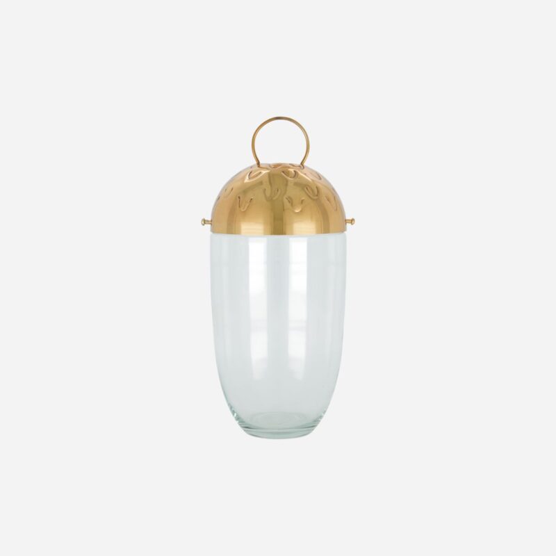 Acho acorn-lagað glerhólkur m/ brass minni