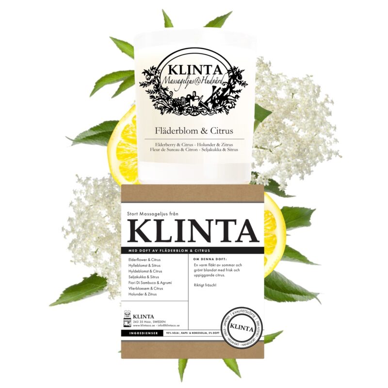KLINTA ilm/nuddkerti - Eldrablóm/sítrus