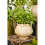 Blómapottur - green crackle, 14.5cm