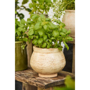 Blómapottur - green crackle, 14.5cm