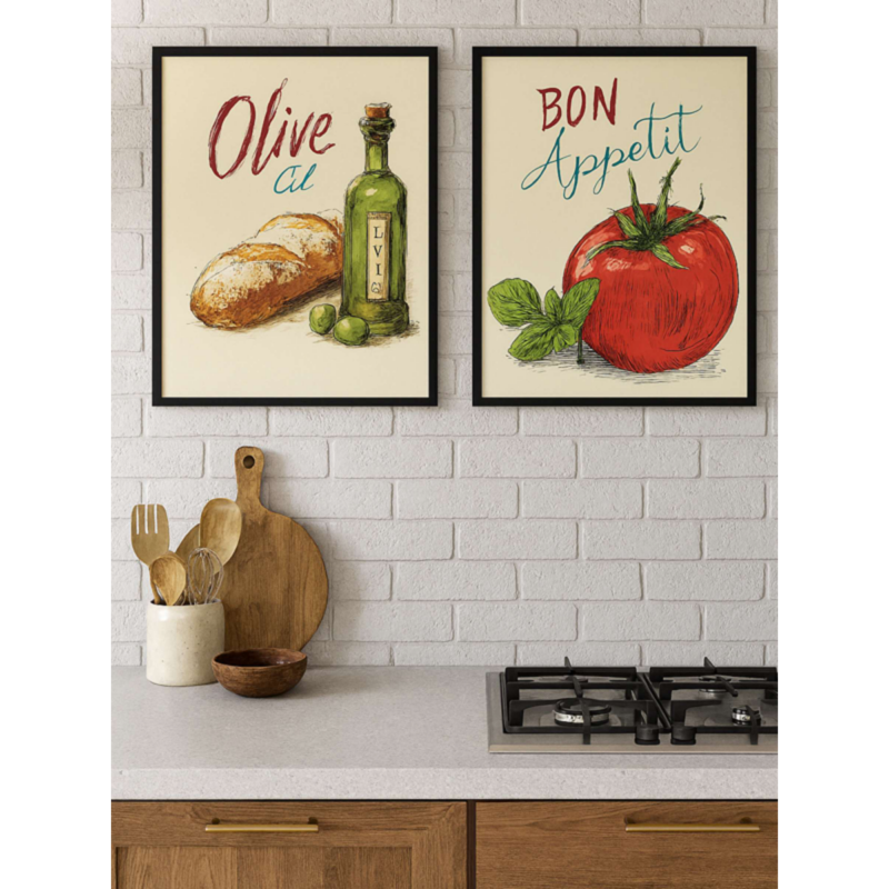 Mynd Bon Appetit 30x40cm án ramma - Image 3