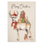 Kort - Merry christmas, deer