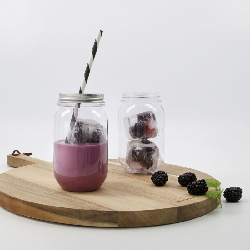 Plast glas með loki og röri - Image 3