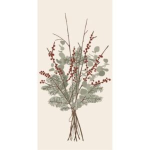 Servíettur - Christmas bouquet, 16stk