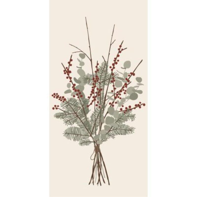 Servíettur - Christmas bouquet, 16stk